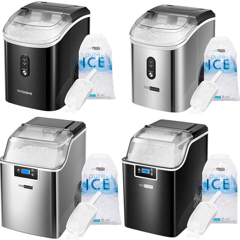 Nugget Ice Maker Countertop 33Lbs 44Lbs  Portable Ice Cube Machine Self-Cleaning