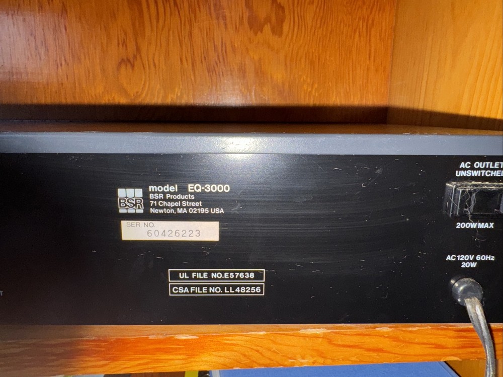 VINTAGE BSR Model EQ-3000 Stereo Frequency Equalizer Spectrum Analyzer-Tested