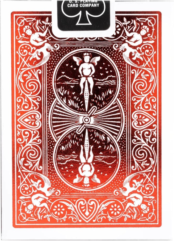 Red playing cards metallic finish premium deck