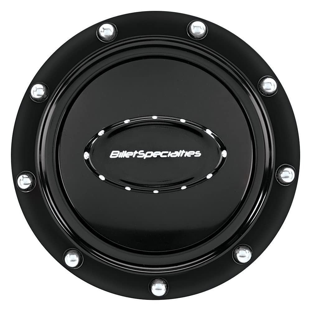 BILLET SPEC Pro Style Horn Button, Rivet/Black Anodized/Black Logo