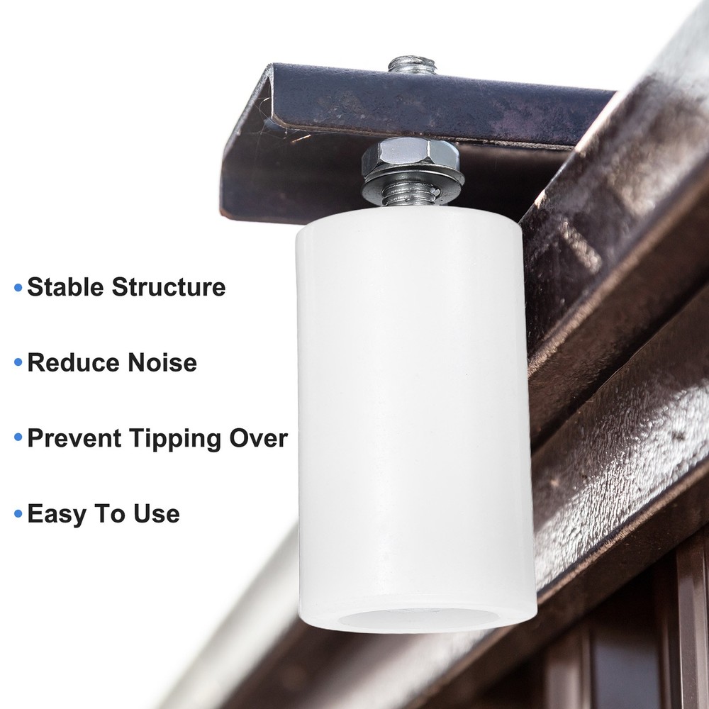 4Pcs Slide Gate Guide Roller, 5" Nylon Sliding Gate Support Assembly, White