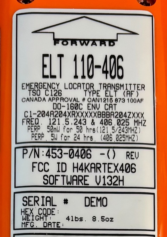 ELT 453-0406 Removed Working