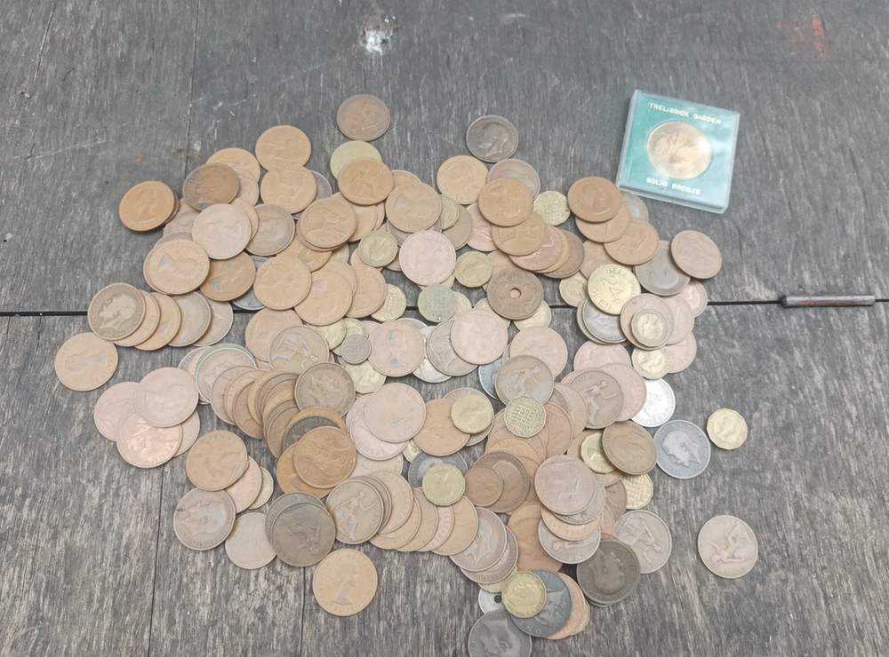 Vintage One Penny Coins + Three Pence Bundle