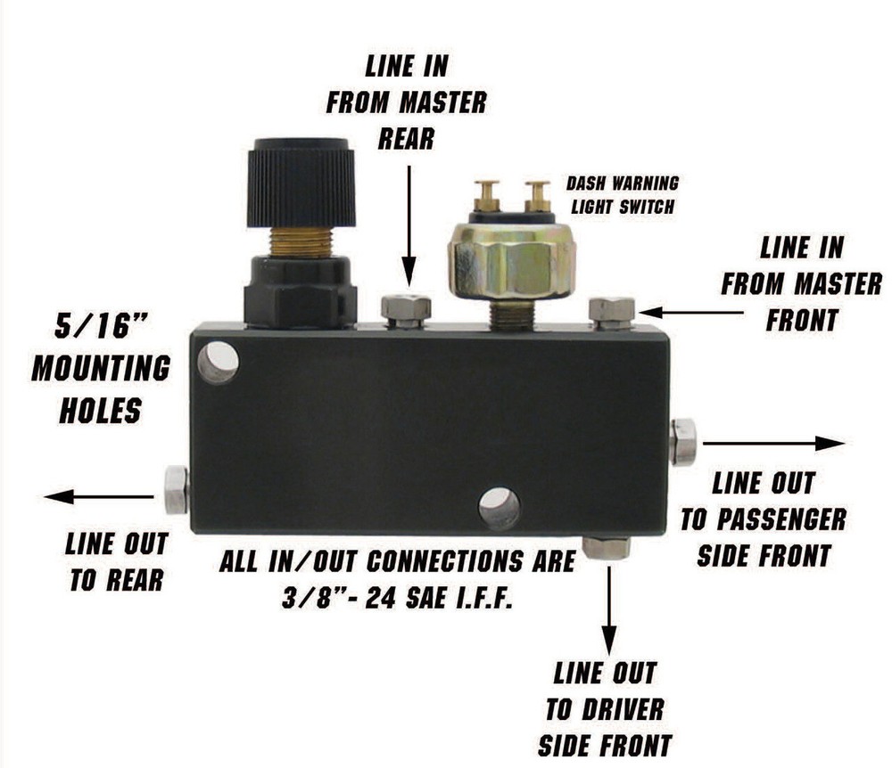 Adjustable Proportioning Valve Distribution Block Disc Drum Brake with bracket