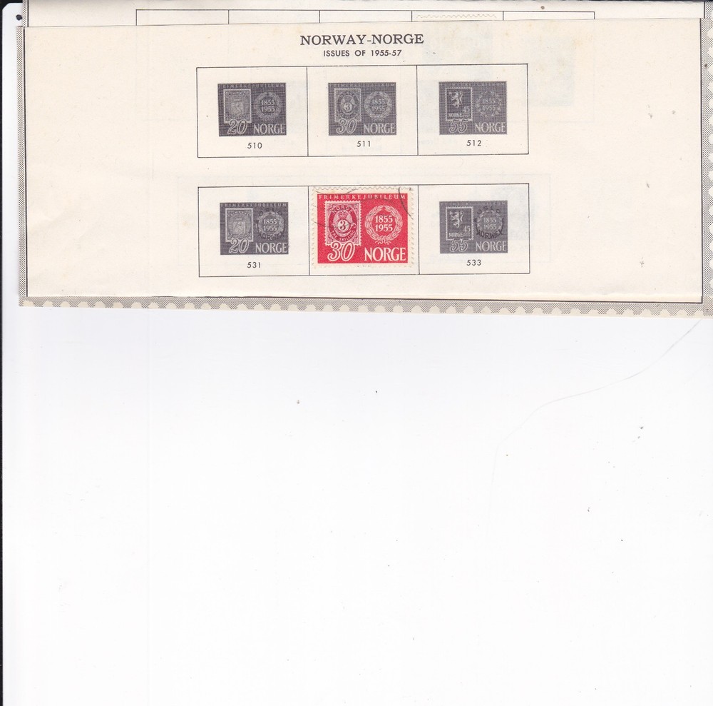 Norway Stamps on pages