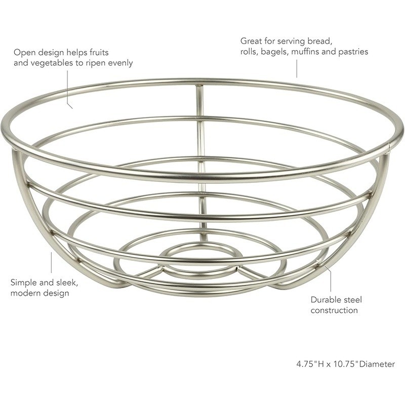 Open Wire Fruit Bowl Organizer Countertop Storage Even Ripening Produce Holder