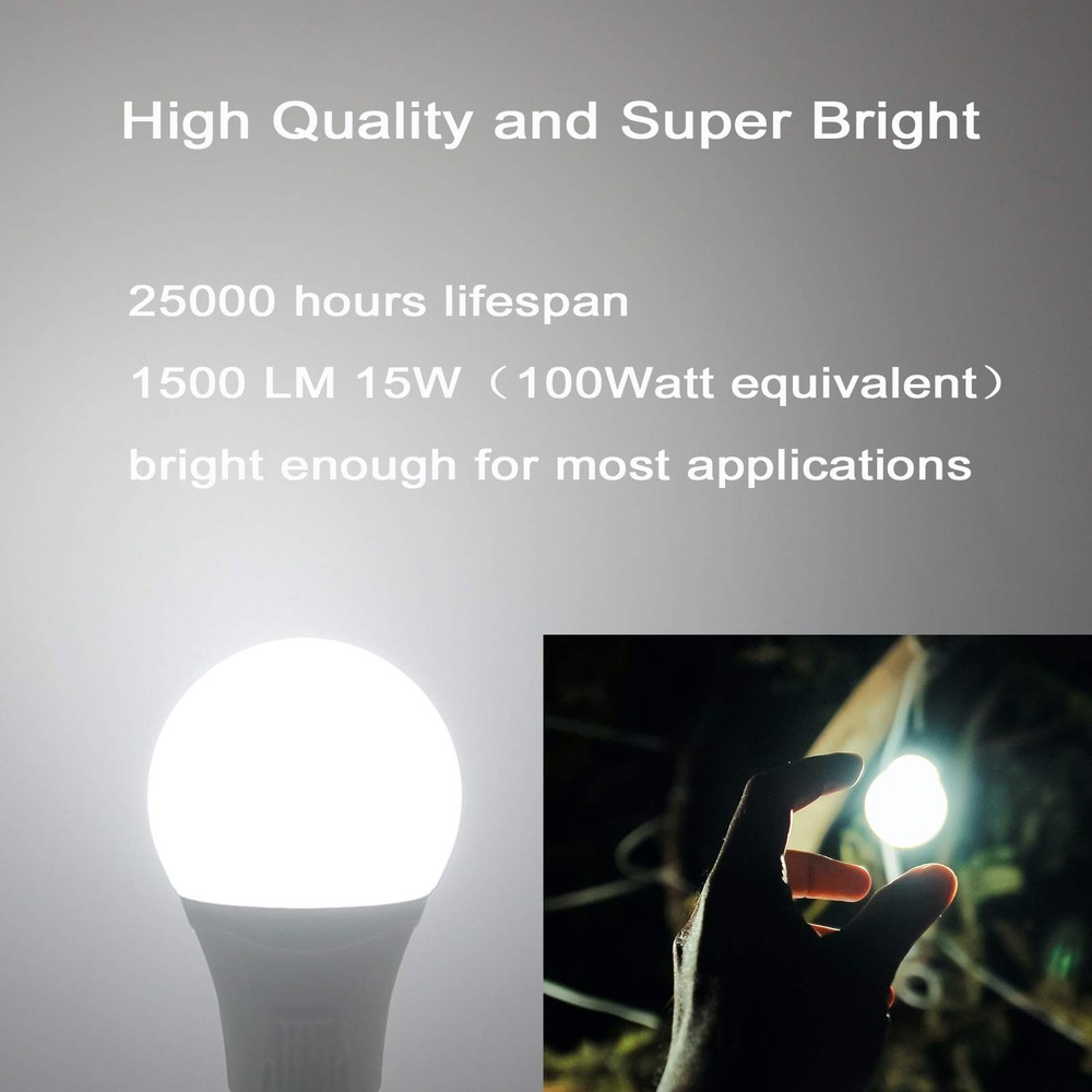 Radar Motion Sensor Light Bulb, 2 Pack A21 15W (100W Equivalent) 1500LM E26 D...