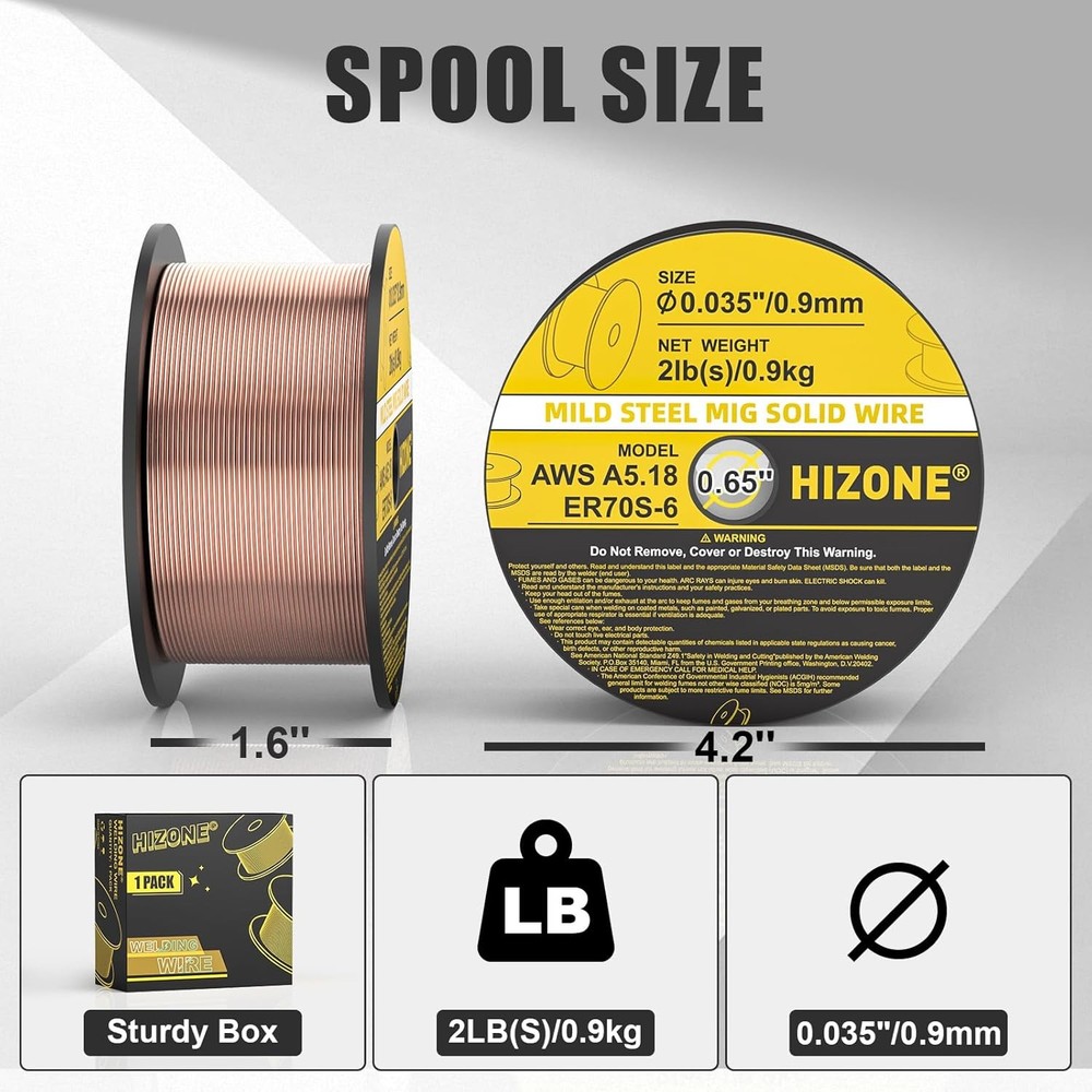 HIZONE MIG Solid Welding Wire ER70S 6 035 2LB New