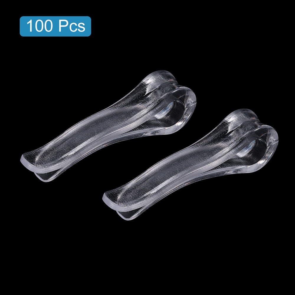 100pcs Durable Plastic Alligator Clip, 1.54" Clear U Shape