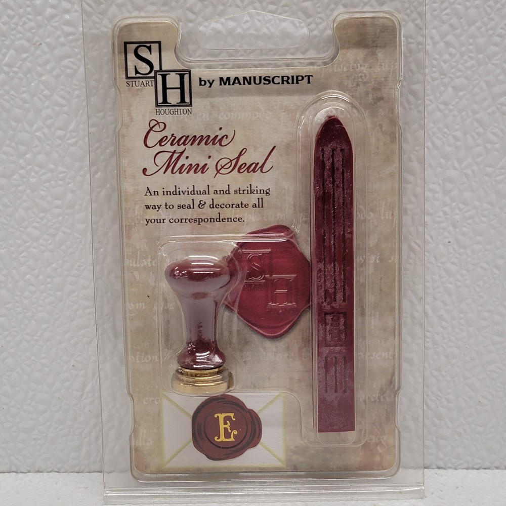 Ceramic Mini "E" Ceramic Mini Seal Stuart Houghton By Manuscript With Red Wax