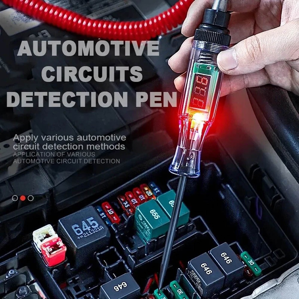 Electrical Voltage Tester with Extended Spring Wire & Probe for Car/RV/Vehicles