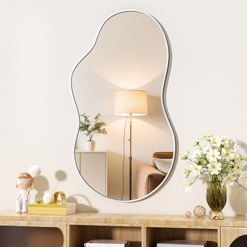 Irregular Wall Mirror - 20"x35" Irregular Abstract Mirror 35"L x 20"W Silver