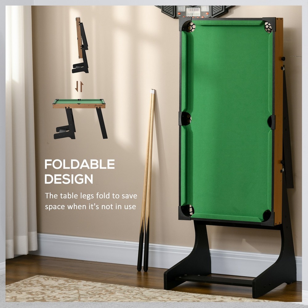 40'' Mini Pool Table Set Tabletop Billiards Game, Easy Folding with Cues