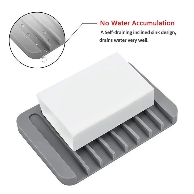 Self‑Draining Silicone Soap Dish (1 Pc)