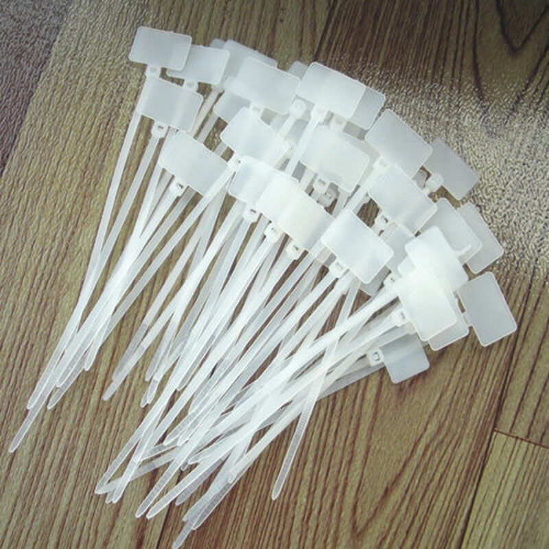 Plastic Marker Cable Ties Nylon Tag Zip Wraps Tags Write On Label White 210mm