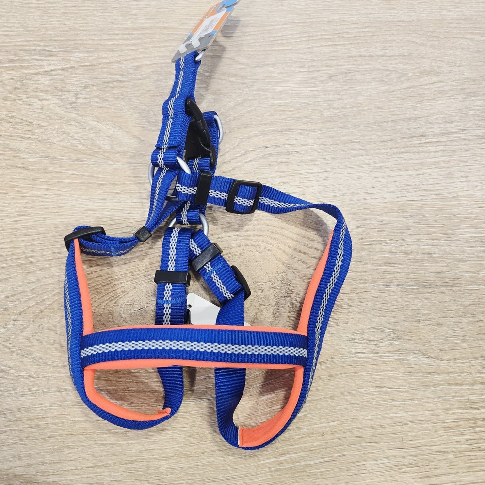 Terrain D.O.G. Harness Medium Blue Orange Reflective Stripe