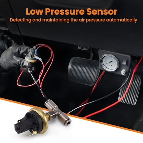 On Board Air Compressor System with Low Pressure Sensor Universal Air Bag Blue