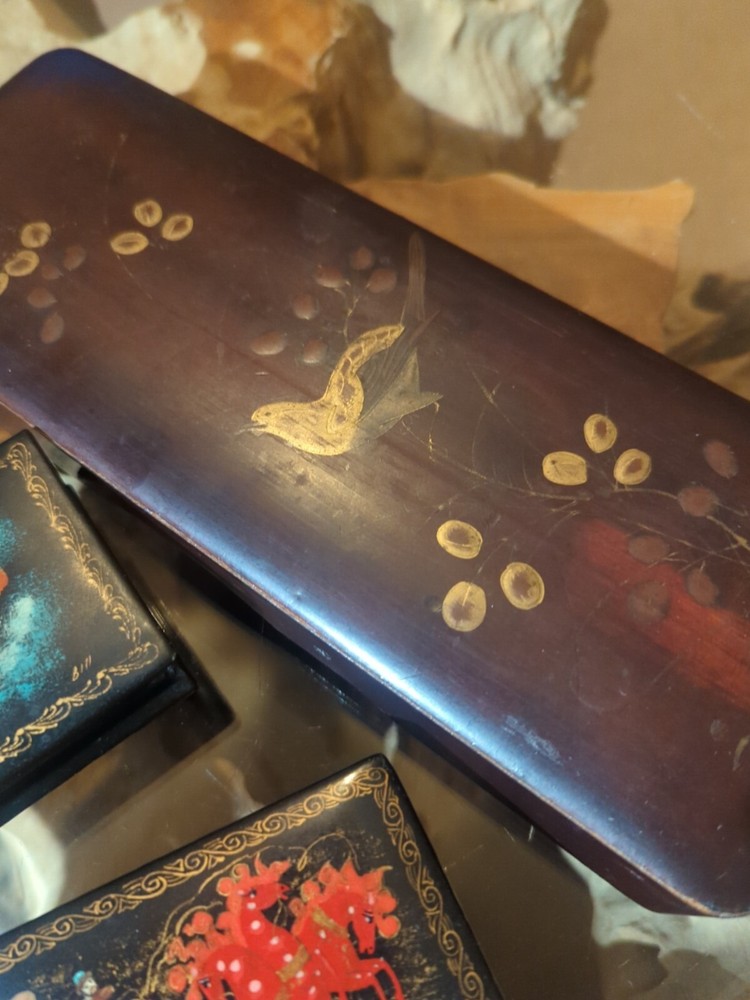 Lacquer boxes Excellent Condition 2 Of Them Signed