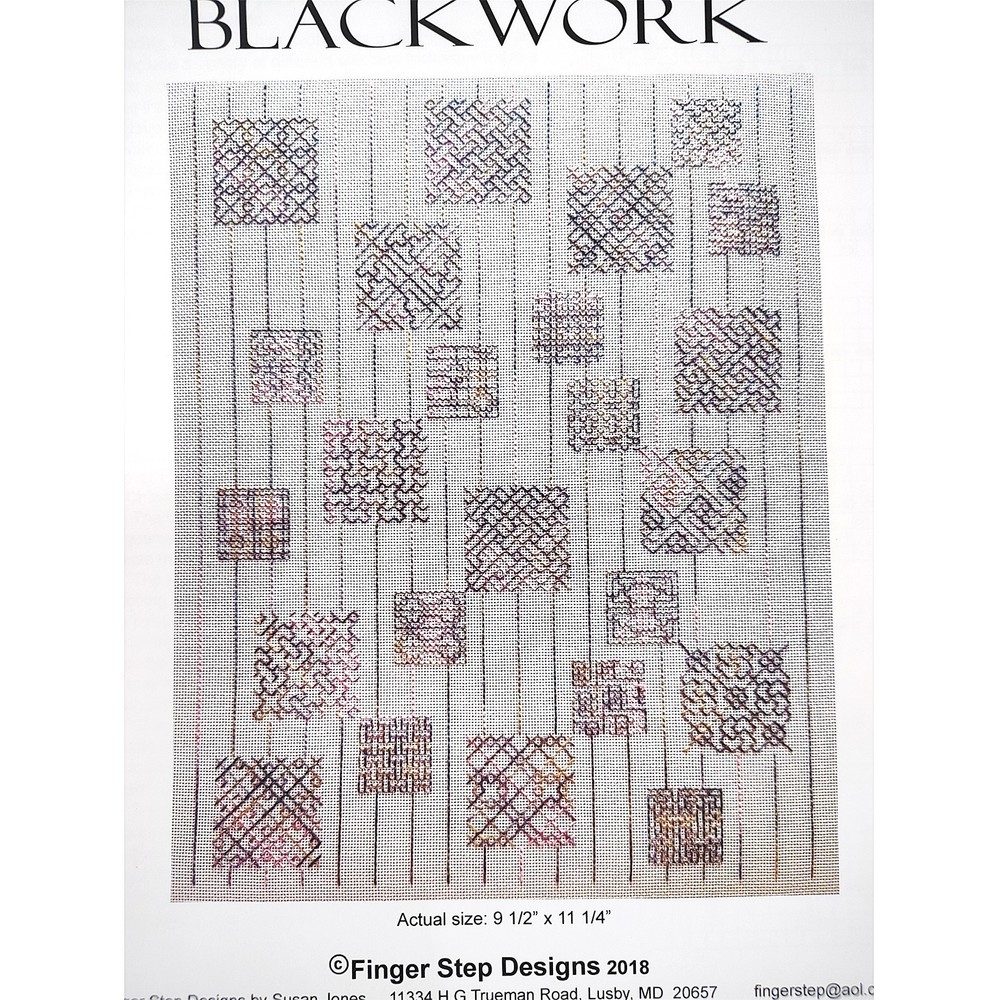 Chinese Lattice Blackwork Embroidery Patterns 3 Bellpull Cube Panel Finger Step