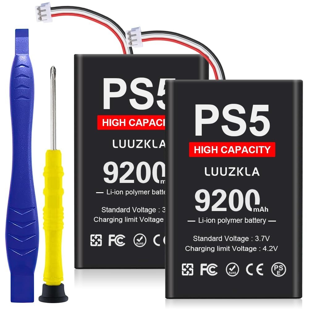 9200mAh Dual Battery Pack for PS5 Controller - Long-lasting Replacement, 24-Mont