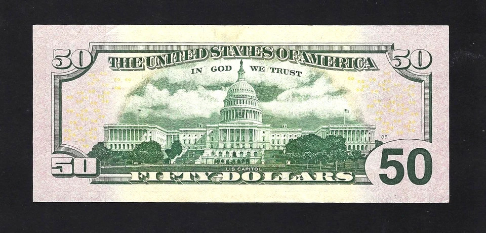 50 DOLLAR 2017A STAR NOTE INK LINE ERROR ON OBVERSE