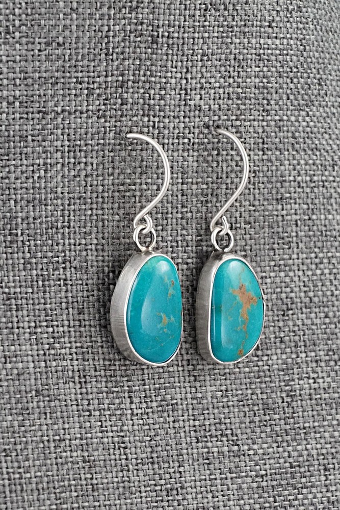 Turquoise & Sterling Silver Earrings - Rosemary Saunders