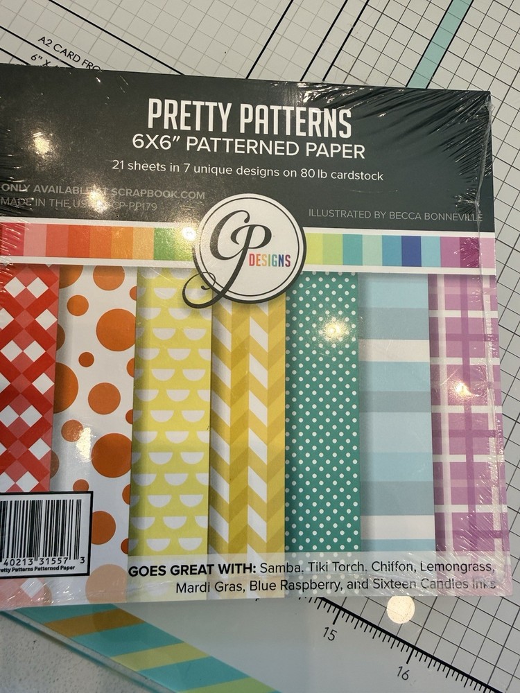 CP Designs Pretty Patterns, 6 X 6 Scrapbook Patterned Paper Cardstock 21 Sheets