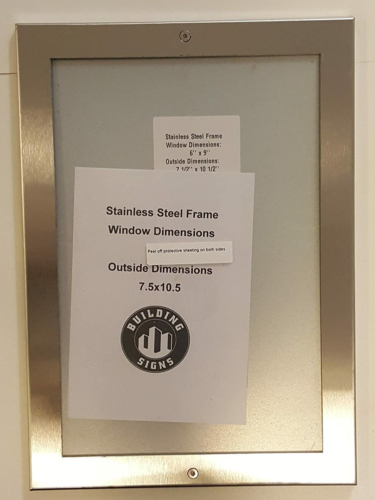 Elevator certificate frame 6x9 stainless Steel -REF24-1027