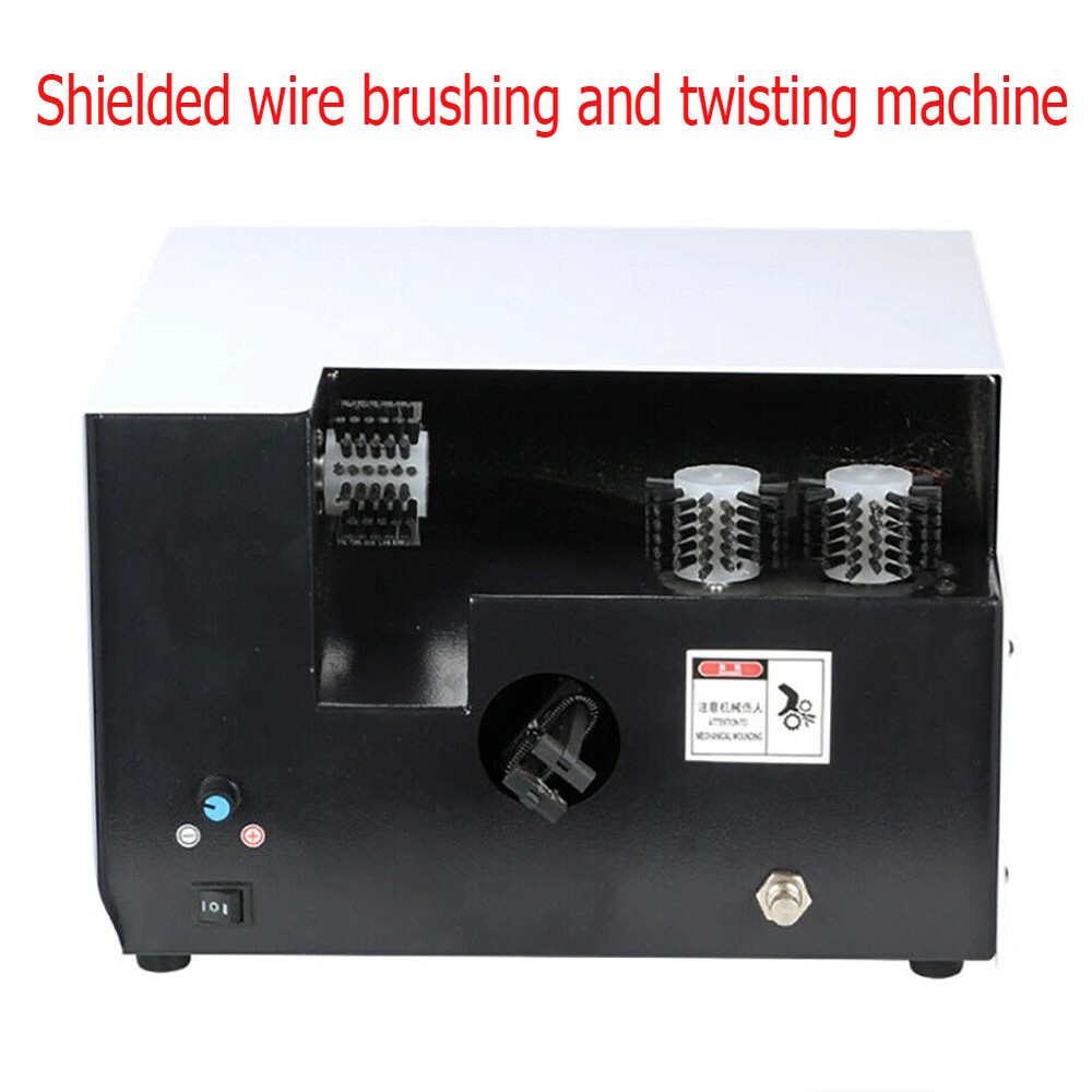 Shielded wire brushing and twisting machine small stripping and twisting