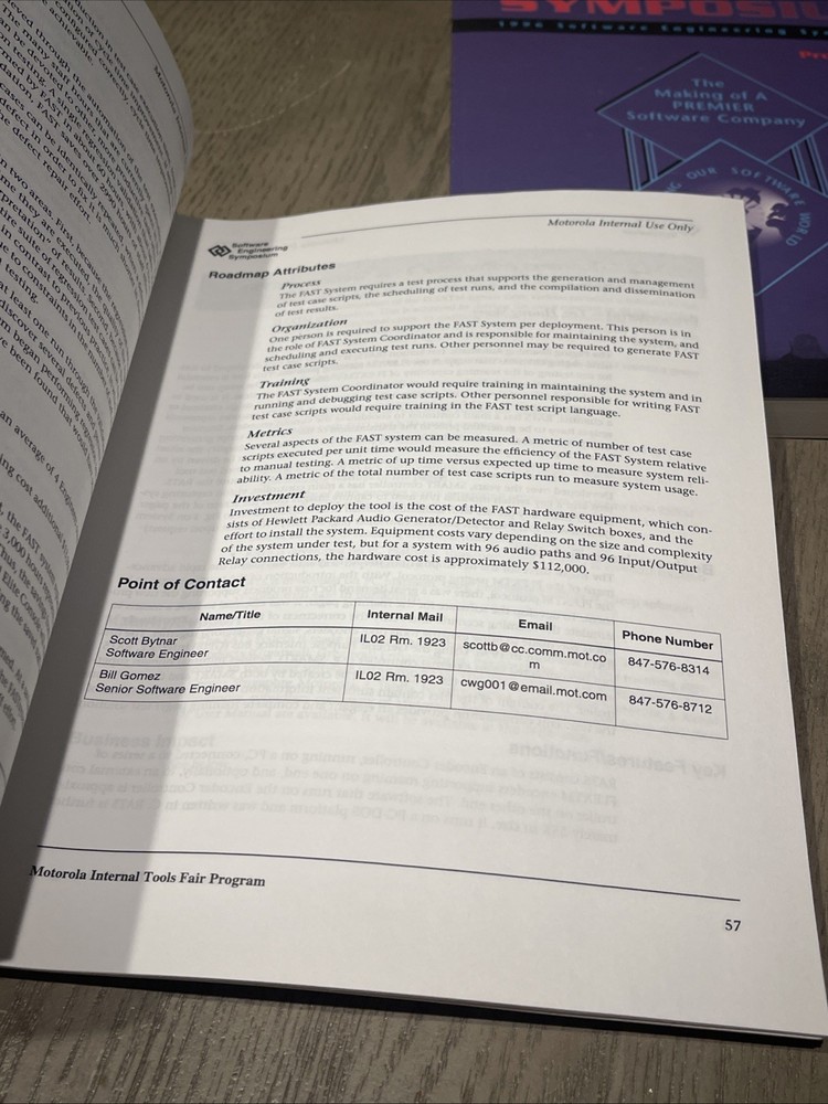 MOTOROLA Software Engineering Symposium Fair Program Arizona 1998 And 1996