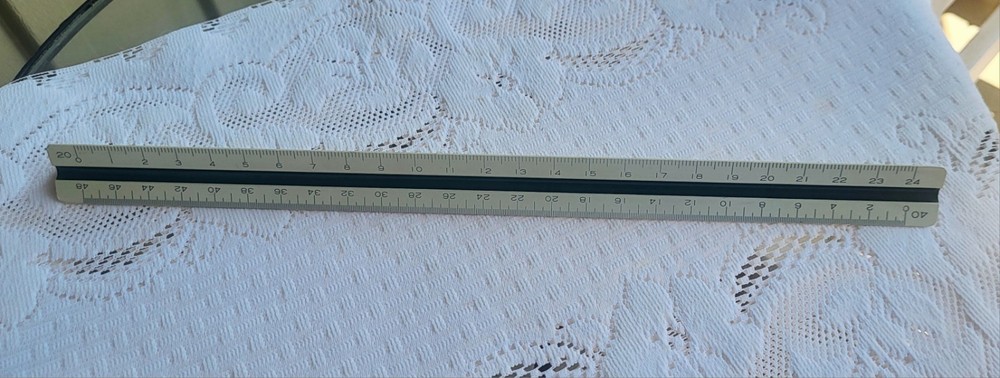 Vtg Pickett Architecture Scale 234-E Drafting Drawing Ruler 3 Sided Engineer