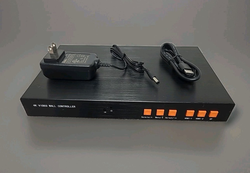 4K Video Wall Controller 1x4 HDMI Display Splitter Processor w/ PSU & HDMI Cable