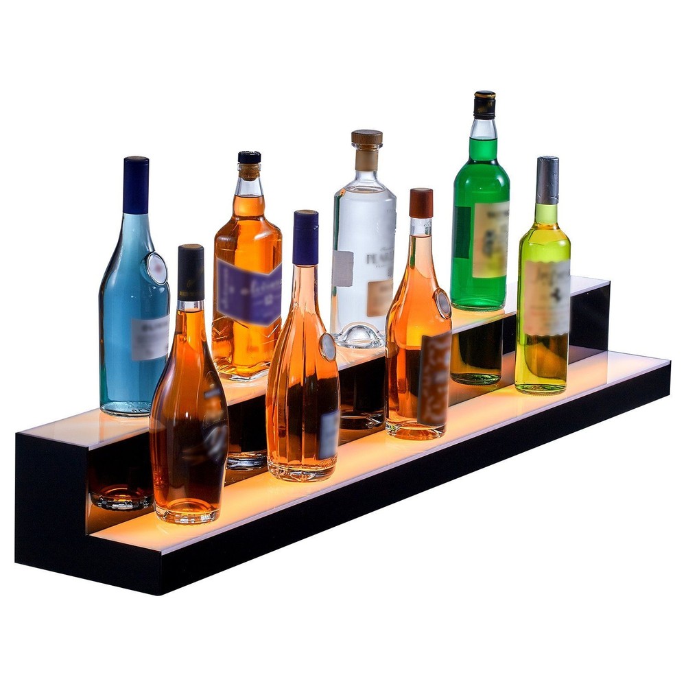 48in Multicolor LED Bottle Shelf 2-Step Acrylic App RF Control Lasting
