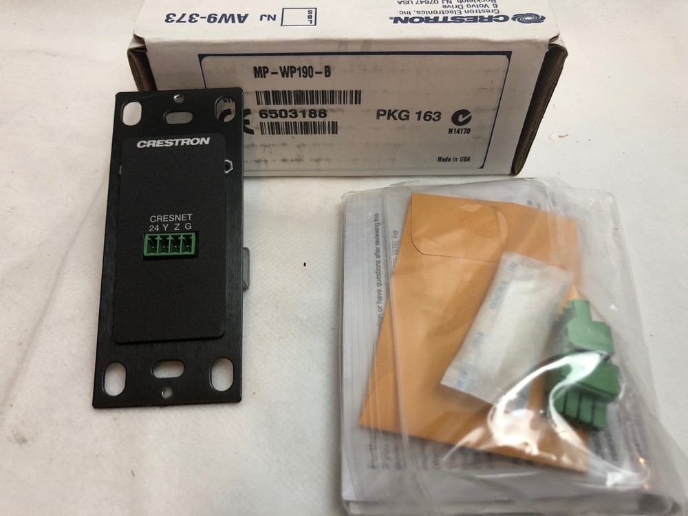 Crestron Media Presentation Wall Plate Cresnet Black MP-WP190-B NEW in BOX