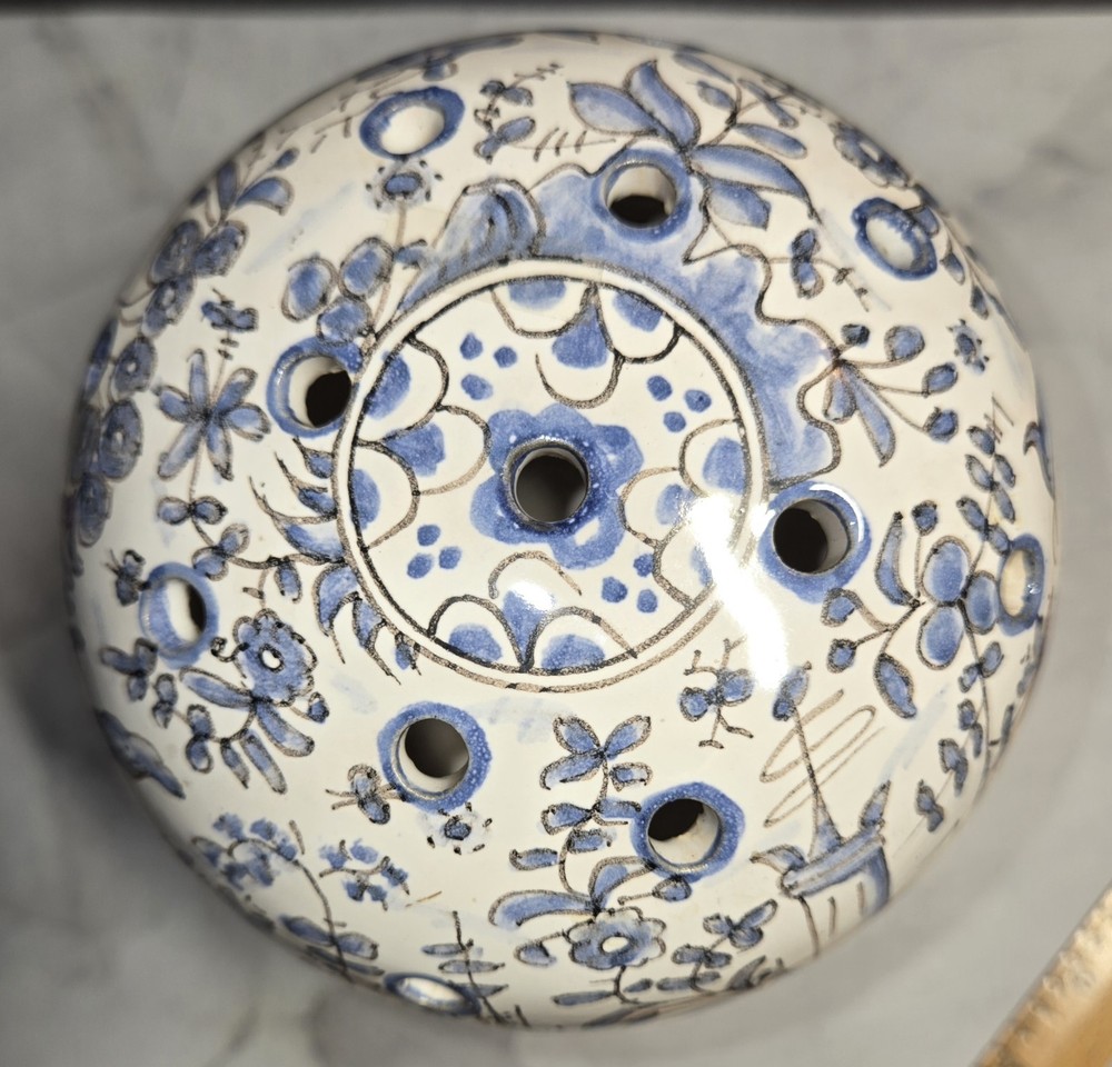 Portugese Blue And White Ceramic Incense Holder