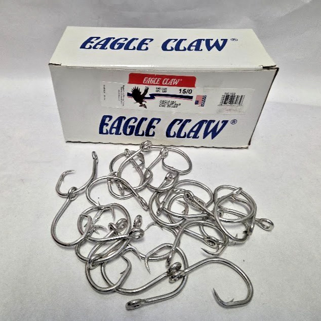 25 pcs.   #190-  Sz.  15/0   Eagle Claw Circle Hooks  Lazer Sharp