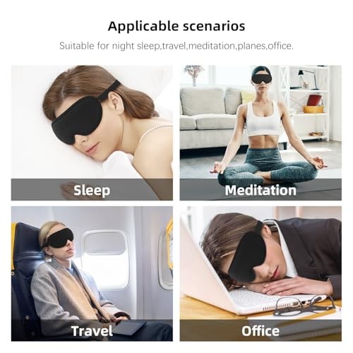 Sleep Mask,3D Contoured Sleeping Mask,99% Light Blocking Eye Mask, Zero Black