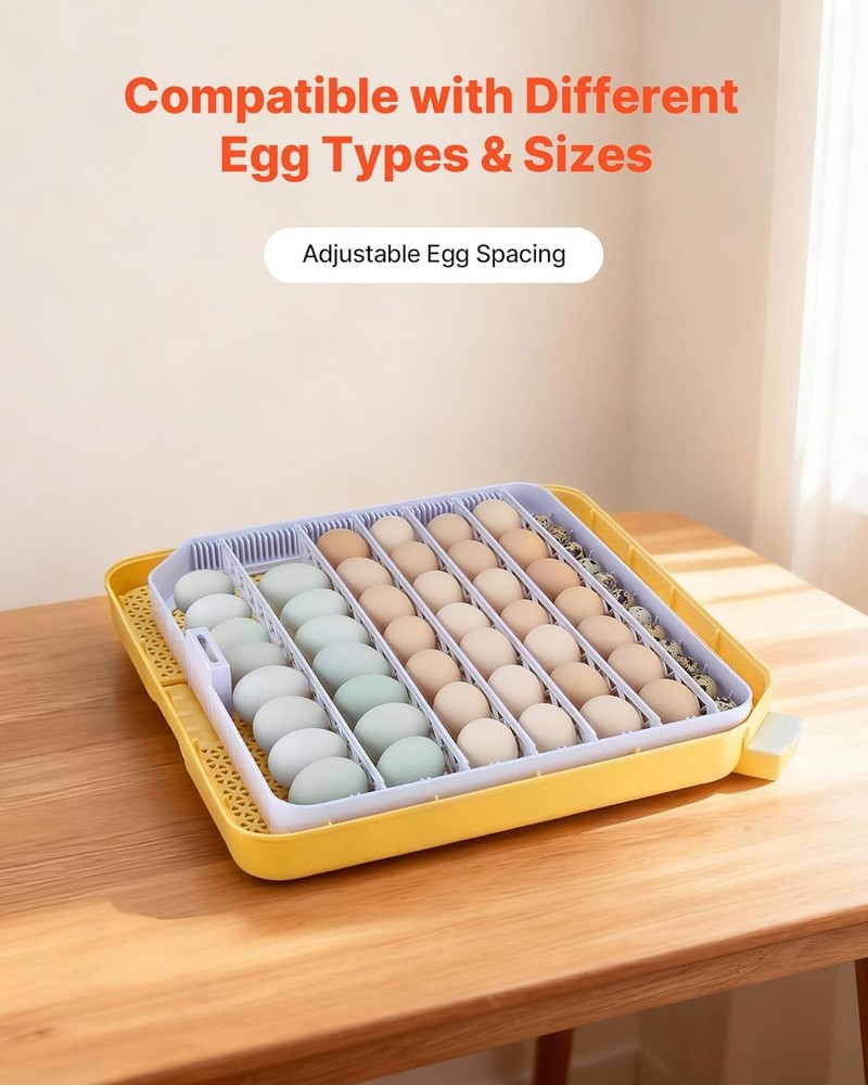 Efficient 48 Egg Poultry Incubator with 360° Clear Window & Stable Design