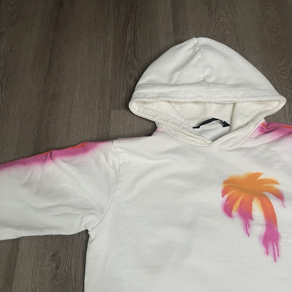 Size Medium - Palm Angels Sprayed Palm Tree White Multi - 100% AUTHENTIC