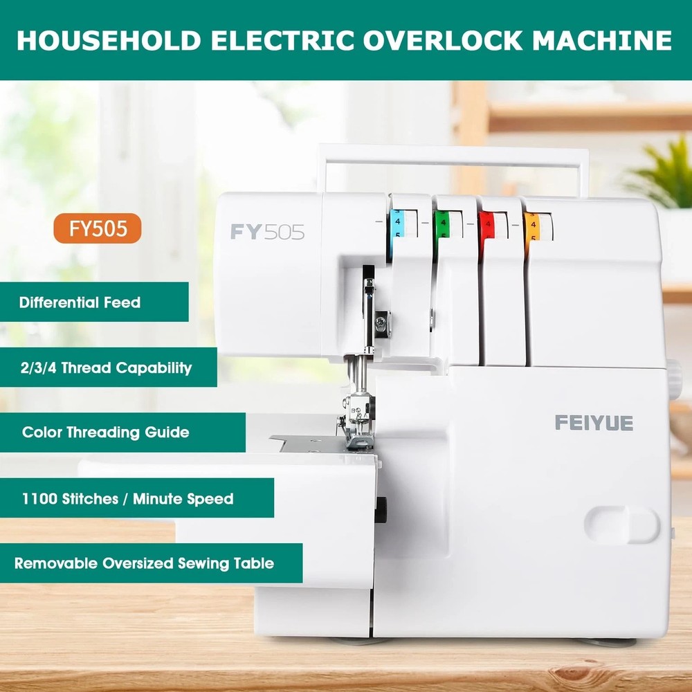 FEIYUE FY505 Serger Overlock Machine with 2/3/4 Thread Capability