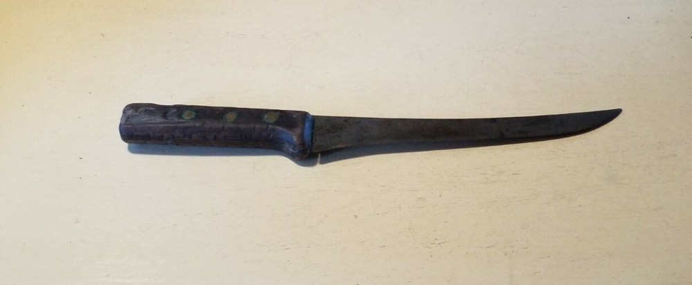 Antique Primitive Fixed Carbon Stl Blade Kitchen Butcher Knife Green River Works