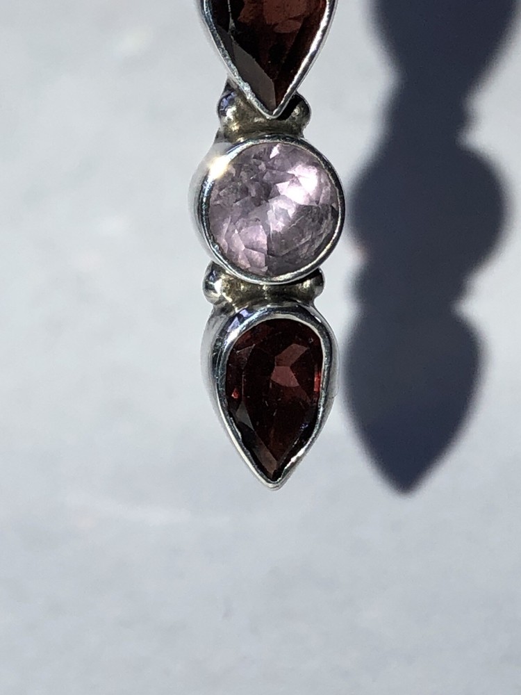 Handcrafted Mixed Gemstones Pendant 1.625”