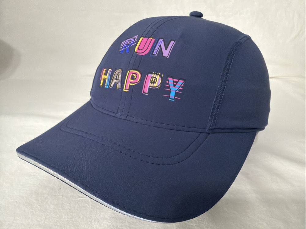 Brooks Run Happy Blue Athletic Running Cap Adjustable OSFA