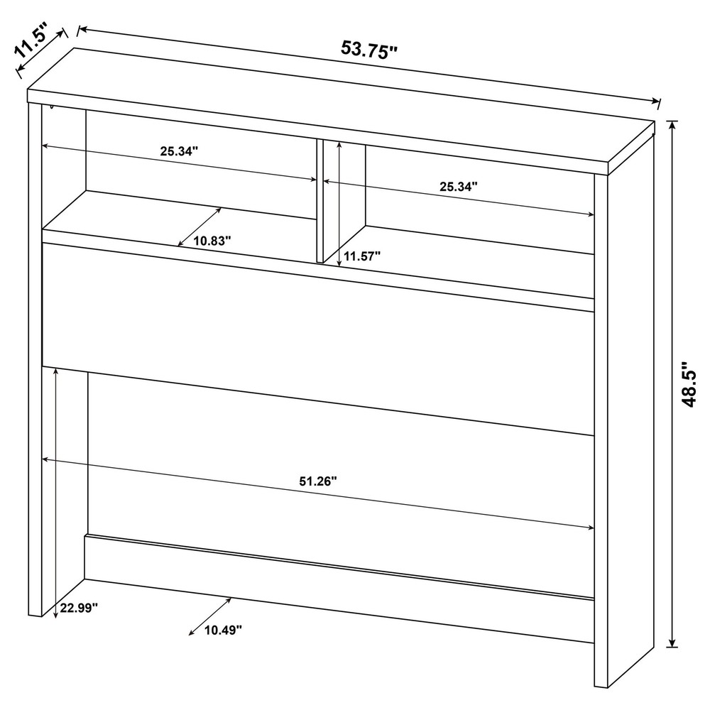 Westpark 49-inch Full Bookcase Headboard Dark Pine