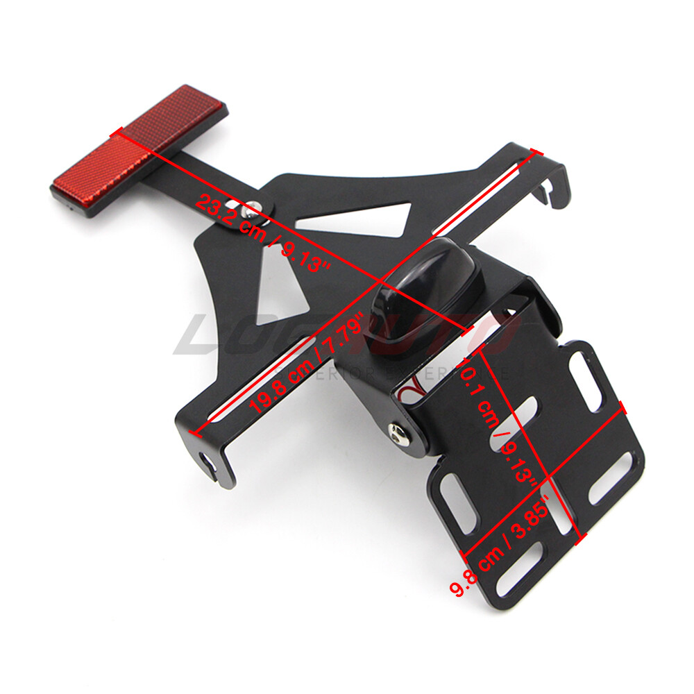 Adjustable License Plate Bracket Mount Universal Motorcycle Tail Light Holder