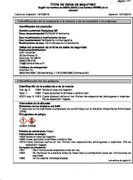 Engine Coolant / Antifreeze CRP 8114117