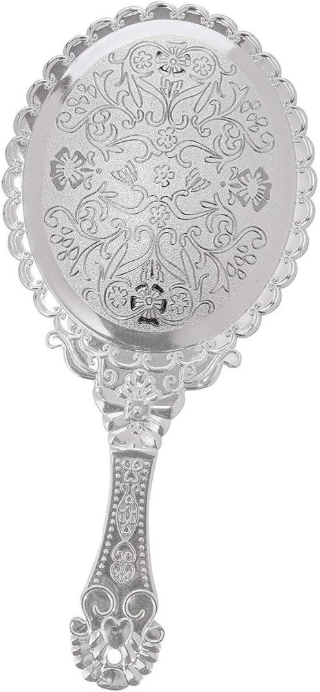 Vintage Handheld Mirror Small Hand Held Mirror with Handle Vanity Silver