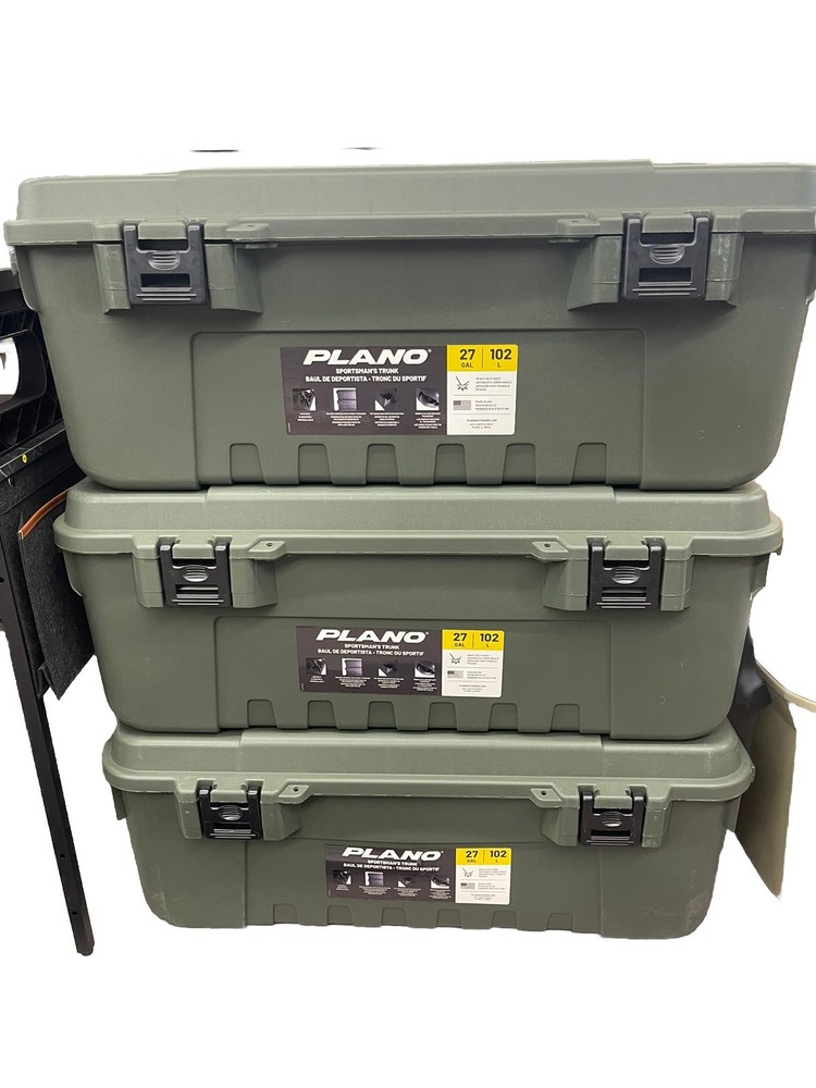 Plano Storage Trunk with Wheels, Green, 108-Quart, Lockable Large, OIive Drab