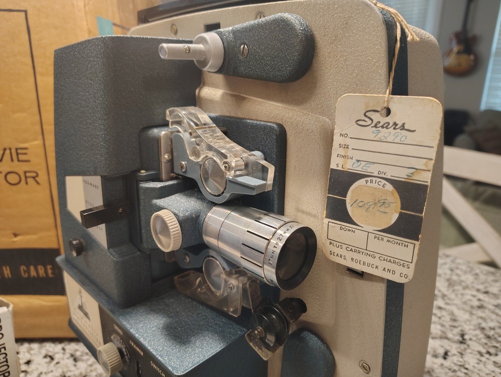 🔥Sears 8mm Tower Projector with Original Tag and Box Manuals