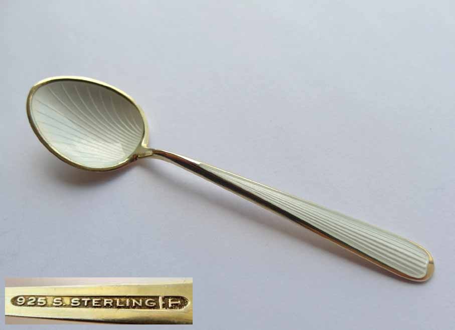 Spoon, Enamel, STERLING Silver 925 S G425